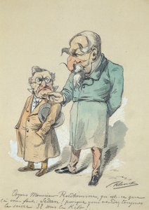 Monsieur Prudhomme ja Napoleon III (akvarelli) tekijältä Paul Klenck