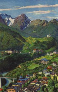 Sveitsin kylpylät: Tarasp, Schuls, Vulpera (väri litho) tekijältä Paul Kutscha