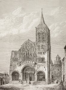 Magdelenan luostarikirkko, Vezelay, Ranska, jossa Pyhä Bernhard saarnasi toisella ristiretkellä vuonna 1146. tekijältä Paul Lacroix