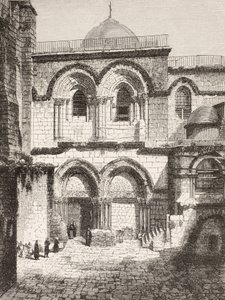 Jerusalem, Palestiina. Pyhän haudan kirkko 1800-luvulla. tekijältä Paul Lacroix