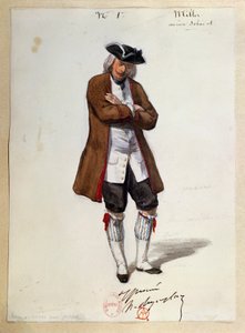 Giuseppe Verdin Luisa Millerin puku, luonnos