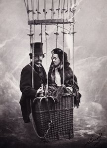 Paul Nadar ja hänen vaimonsa ilmapallon korissa (kuumailmapallo) (m/v kuva)