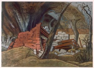 Shell Bursting, British Artists at the Front, jatkoa Länsirintamalle, osa 3, Paul Nash tekijältä Paul Nash