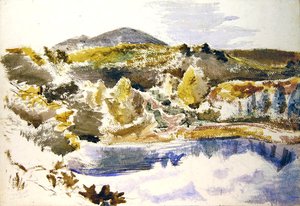 Sininen allas (akvarelli paperille) tekijältä Paul Nash