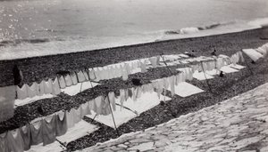 Pyykkiä kuivumassa rannalla, Nizza tekijältä Paul Nash