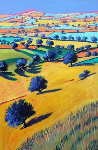 Cotswoldin laakso, 2021 (akryyli taululle) tekijältä Paul Powis