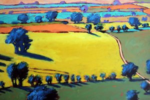 Cotswold Way lähikuva (akryyli aluksella) tekijältä Paul Powis