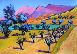 Provence, 2021 (akryyli paperille)