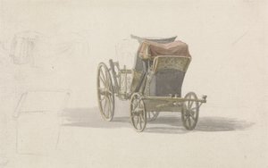 Valmentaja, jossa on kuninkaallinen vaakuna, n. 1764 (kynä ja w/c paperilla) tekijältä Paul Sandby