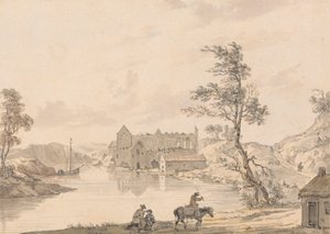 Askeaton Abbey lähellä Limerickiä, Irlantia Deel-joen varrella tekijältä Paul Sandby
