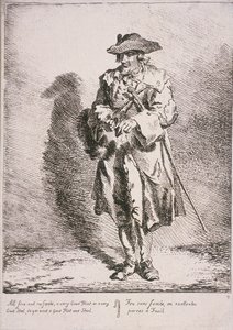Flintin ja teräksen myyjä, Cries of London, 1760 tekijältä Paul Sandby
