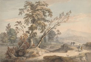 Italialainen maisema matkustajien kanssa nro. 2 tekijältä Paul Sandby