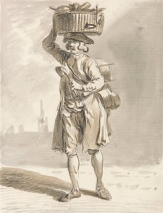 London Cries: A Man with a Basket (mies myy kattiloita ja pannuja) tekijältä Paul Sandby