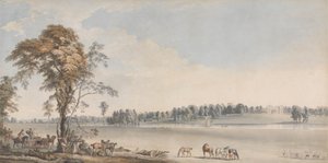 Luoteisnäkymä Wakefield Lodgesta Whittlebury Forestissa, Northamptonshiressa tekijältä Paul Sandby