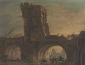 Old Bridge Shrewsburyssa tekijältä Paul Sandby