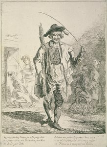 Tikkumyyjä, Cries of London, 1760 tekijältä Paul Sandby