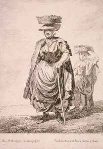 Kaksi osterimyyjää, Cries of London, 1760 tekijältä Paul Sandby