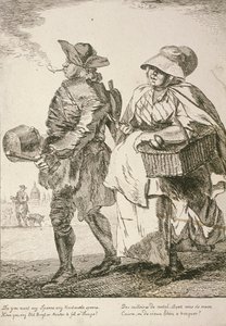 Kaksi lusikan myyjää, Cries of London, 1760 tekijältä Paul Sandby