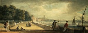Näkymä kaupunkiin Somerset Housen terassilta tekijältä Paul Sandby
