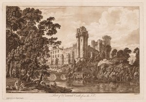 Näkymät Warwickin linnasta: osa Warwickin linnaa kaakkoispuolelta, 1776. tekijältä Paul Sandby