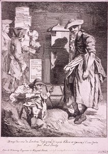 Nainen harvinaisen esityksen kanssa, Cries of London, 1760 tekijältä Paul Sandby