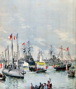 Ranskan laivasto Portsmouthin satamassa, 1891 tekijältä Paul Senau