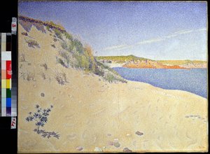 ""Seaside at Saint Briac sur mer in Ille et villaine"" (Saint-Briacin ranta op. 212 (hiekkainen merenranta)) Paul Signacin (1863-1935) maalaus 1890 Pointillism Koko 65x81 cm Pouchkine-museo, Moskova tekijältä Paul Signac