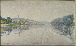 Jokirannat. Seine Herblayn kohdalla (maalaus kankaalle) tekijältä Paul Signac