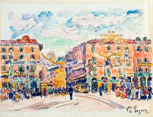 Kaupungin aukio, v1925. tekijältä Paul Signac