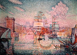 Sisäänkäynti Marseillen satamaan, 1911 tekijältä Paul Signac