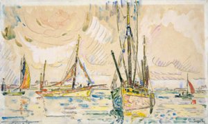 Kalastusveneet Locmalon satamassa tekijältä Paul Signac