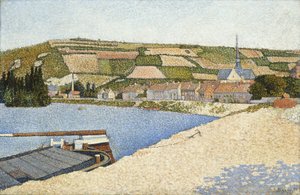Les Andelys, Aval Coast, 1886 tekijältä Paul Signac