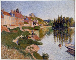 Les Andelys, pankki Paul Signacin (1863-1935) maalaus 1886 su. 0,65x0,81 m Pariisi, musee d