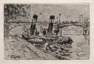 Pariisi, Pont des Arts ja Remorqeursin kanssa tekijältä Paul Signac