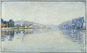 Riverside, Seine ja Herblay Painting Paul Signac (1863-1935) 1889 Sun. 0,33x0,55 m Pariisi, musee d