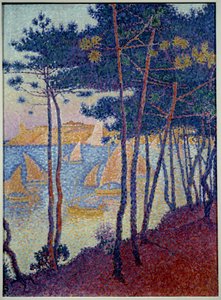 Purjeet ja mäntymaalaus Paul Signac (1863-1935) 1896 Yksityinen kokoelma tekijältä Paul Signac