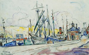 Fecampin satama; Le Port a Fecamp, 1930 tekijältä Paul Signac
