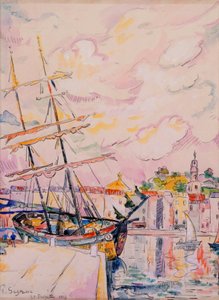Saint-Tropezin satama, 1918 tekijältä Paul Signac
