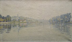 Näkymä Seine-joelle Herblayssa, 1889 tekijältä Paul Signac