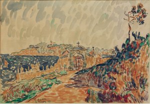 Näkymä Saint-Tropezin lahdelle tekijältä Paul Signac