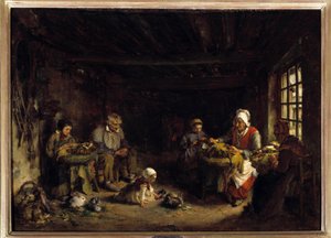 Pitsivalmistajat Asnieresissa. Paul Soyerin (1823-1903) maalaus. Pariisi, Kunnialegioonan museo