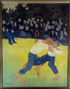 Bretonien taistelu Paul Serusierin (1863-1927) maalaus 1890 su. 0,92x0,73 m Pariisi, Orsay-museo tekijältä Paul Sérusier