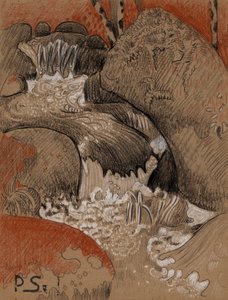 Huelgoatin kalliot, noin 1892 (hiili, punainen ja valkoinen liitu). tekijältä Paul Sérusier