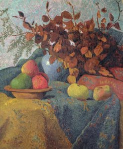 Omenien ja syksyn lehtien asetelma, 1910