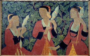 Paul Serusierin (1863-1927) maalaus Kolme Spinneriä 1918 Brestin taidemuseo tekijältä Paul Sérusier
