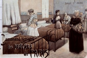 Pariisin köyhät, 1900-luvun alku (piirustus) tekijältä Paul Thiriat