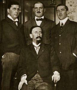 Francisco Madero ja kolme hänen poikaansa, Gustavo, Gabriel ja Evaristo, Astor-hotellissa New Yorkissa maaliskuussa 1911 tekijältä Paul Thompson