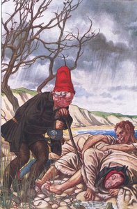 Neljä jalkaa ja kaksi ääntä: Herkkä hirviö!, kuva Myrskystä, 1908 tekijältä Paul Vincent Woodroffe