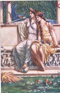Juno, Ceres ja nymfien ja Reaperin naamio, kuva Myrskystä, 1908