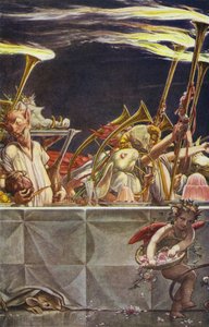 William Shakespearen Myrsky, näytös III, kohtaus 3 (värilitho) tekijältä Paul Vincent Woodroffe